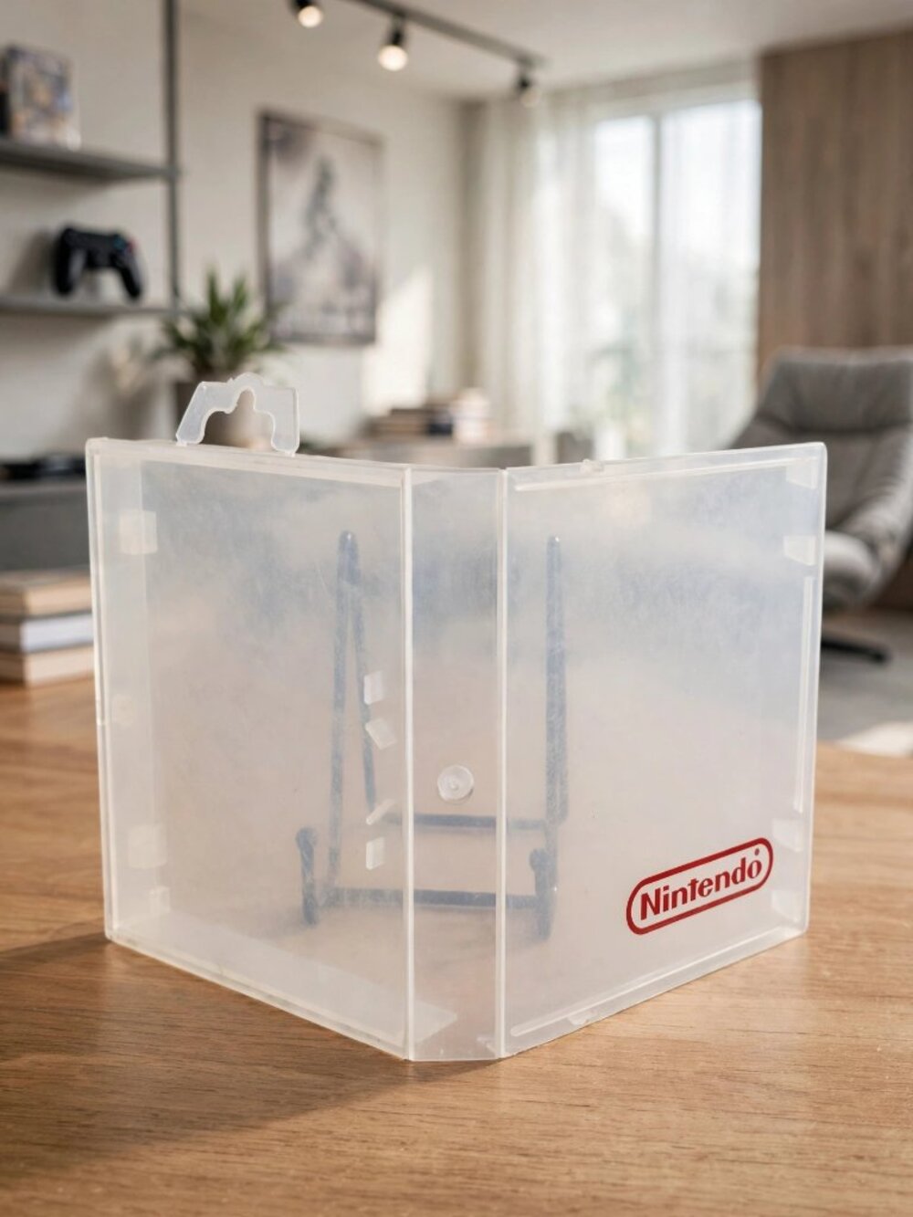 NES Game Holder Vintage Plastic Clamshell Case Nintendo Storage Protector Box
